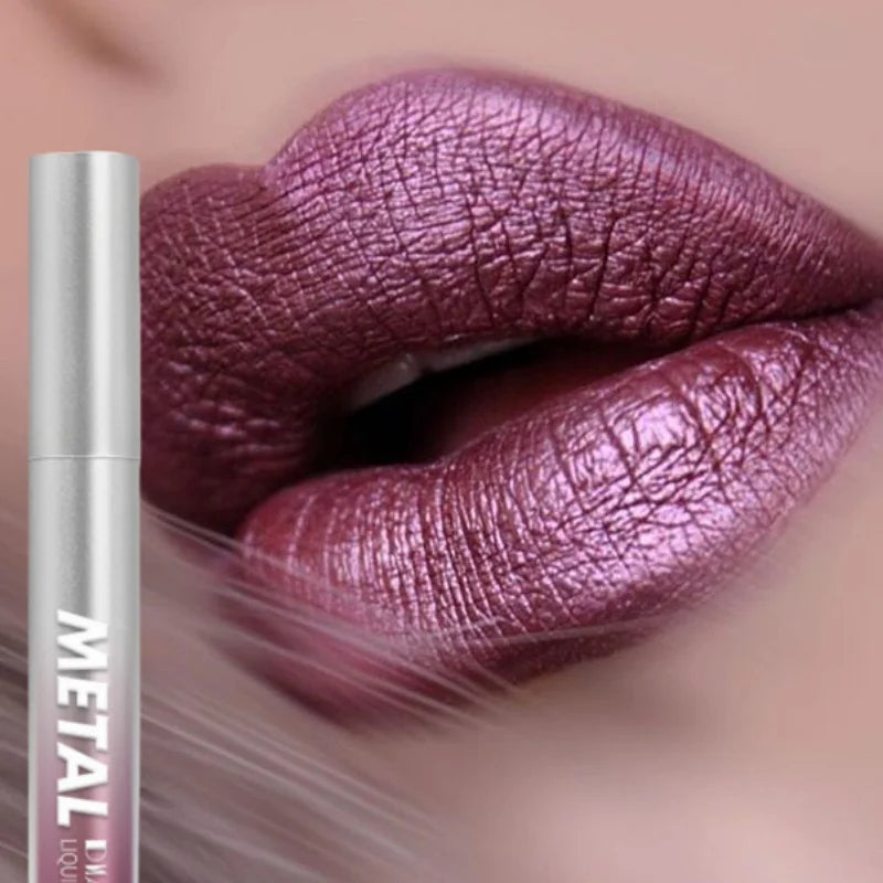 Brillant à lèvres à paillettes diamant scintillant, Pigment métallique brillant, imperméable, longue durée, perle, maquillage pour femmes