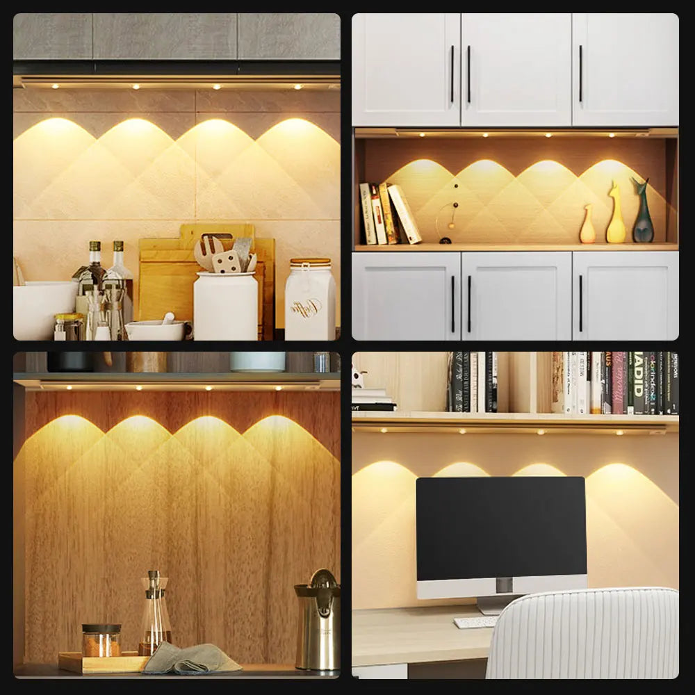 Wireless Motion Sensor LED Light – Ultra-Thin USB Rechargeable Night Light for Cabinets & Closets