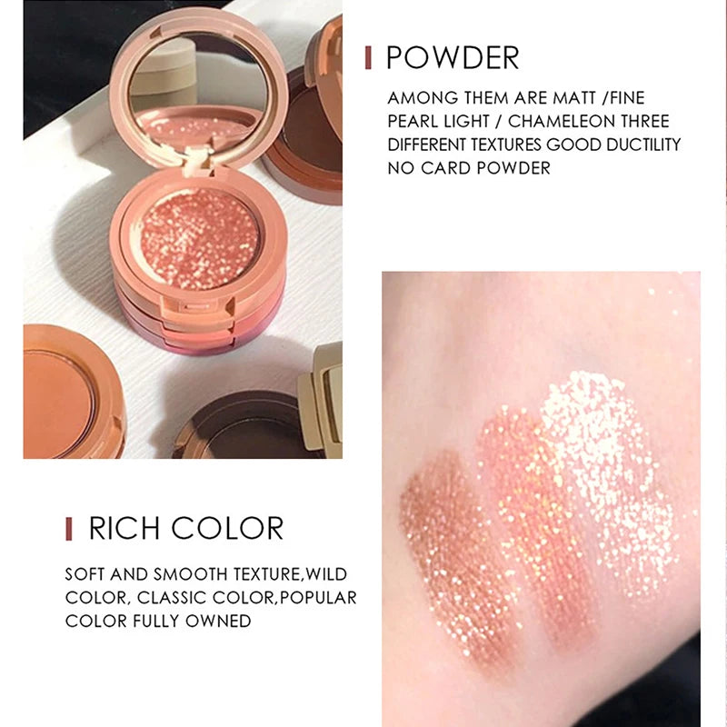 Fard à paupières tri-couleur, mat, pour maquillage yeux multi-couches