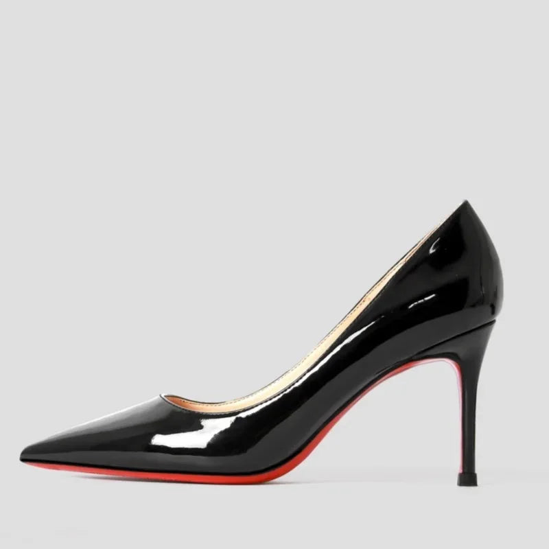 « Escarpins Femme 2025 – Talon 12 cm, Cuir Rouge, Pointus »