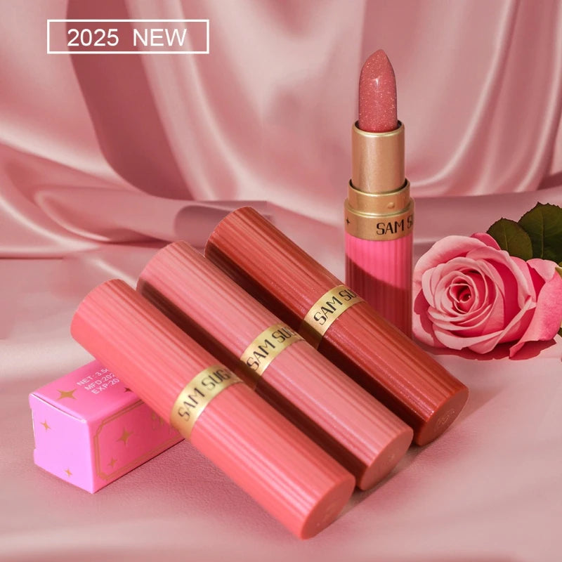 Diamant paillettes rouge à lèvres hydratant durable rose scintillant imperméable à l'eau brillant à lèvres métallique Sexy rouge à lèvres teinte lèvres maquillage