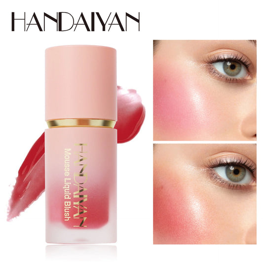 Blush liquide 6 couleurs – Applicateur éponge, maquillage mignon pour femme, usage quotidien ou soirée – Waterproof, adapté à tous types de peau