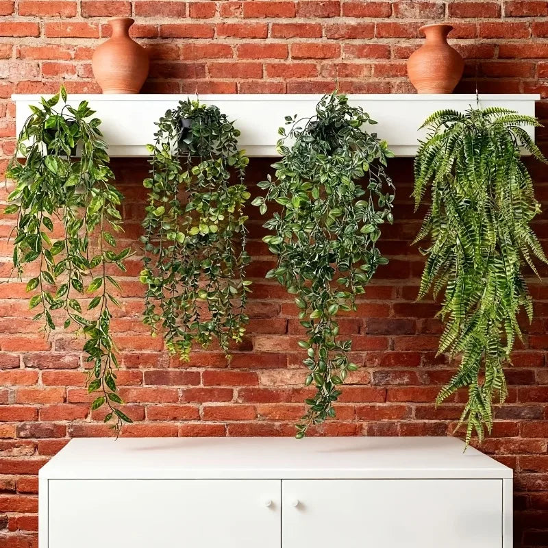 4PCS Artificial Hanging Greenery Set – Realistic Ivy Vine Décor
