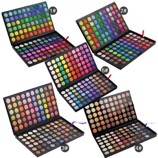 Palette fards à paupières 120 couleurs waterproof mat et pailleté longue tenue pour femme