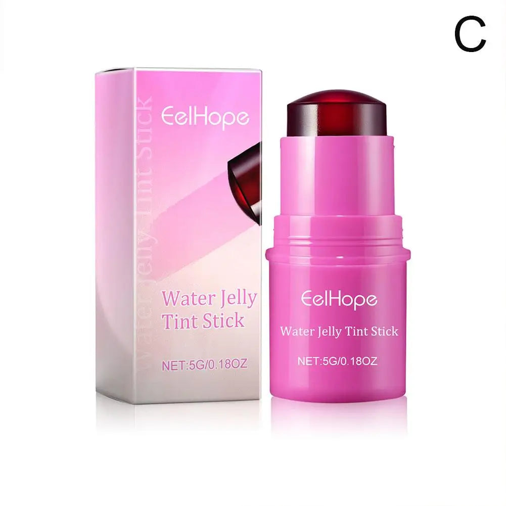 Blush stick 3 en 1 – Teinte hydratante pour joues et lèvres, crème éclatante pour yeux, joues et lèvres – Texture jelly aqueuse, finition matte, contouring maquillage