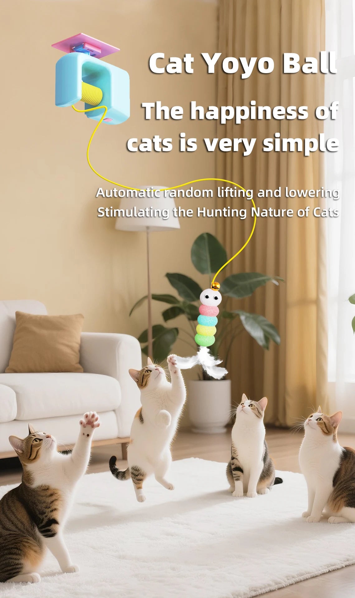 Rechargeable Interactive Flying Bird Cat Toy – Automatic Hanging Door Teaser