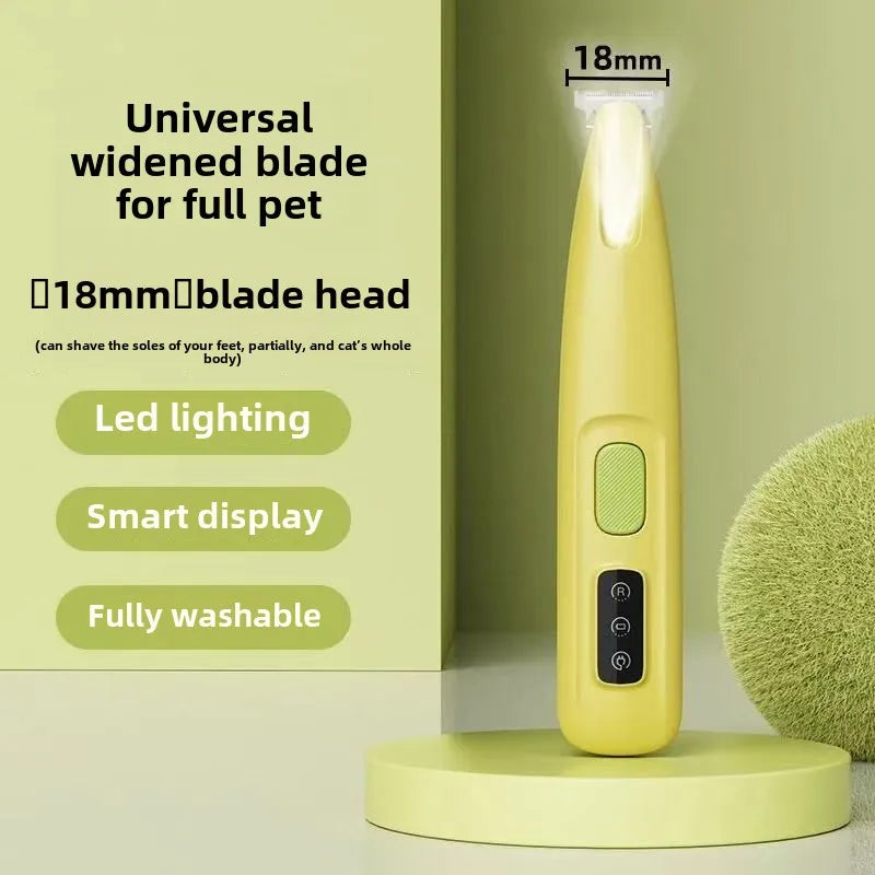 Waterproof Dog Paw Trimmer with LED Light – Rechargeable Pet Grooming Clipper