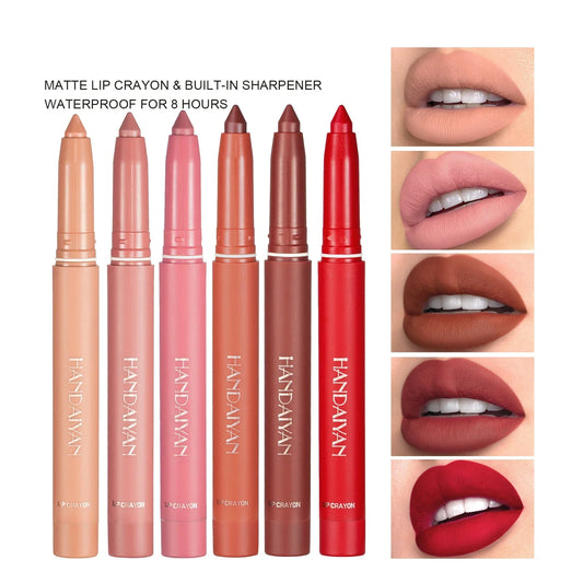 Set 12 Couleurs Rouge à Lèvres Mat – Teintes Nude et Rose, Fini Mat, Waterproof, Longue Tenue, Crayon et Gloss, Maquillage des Lèvres