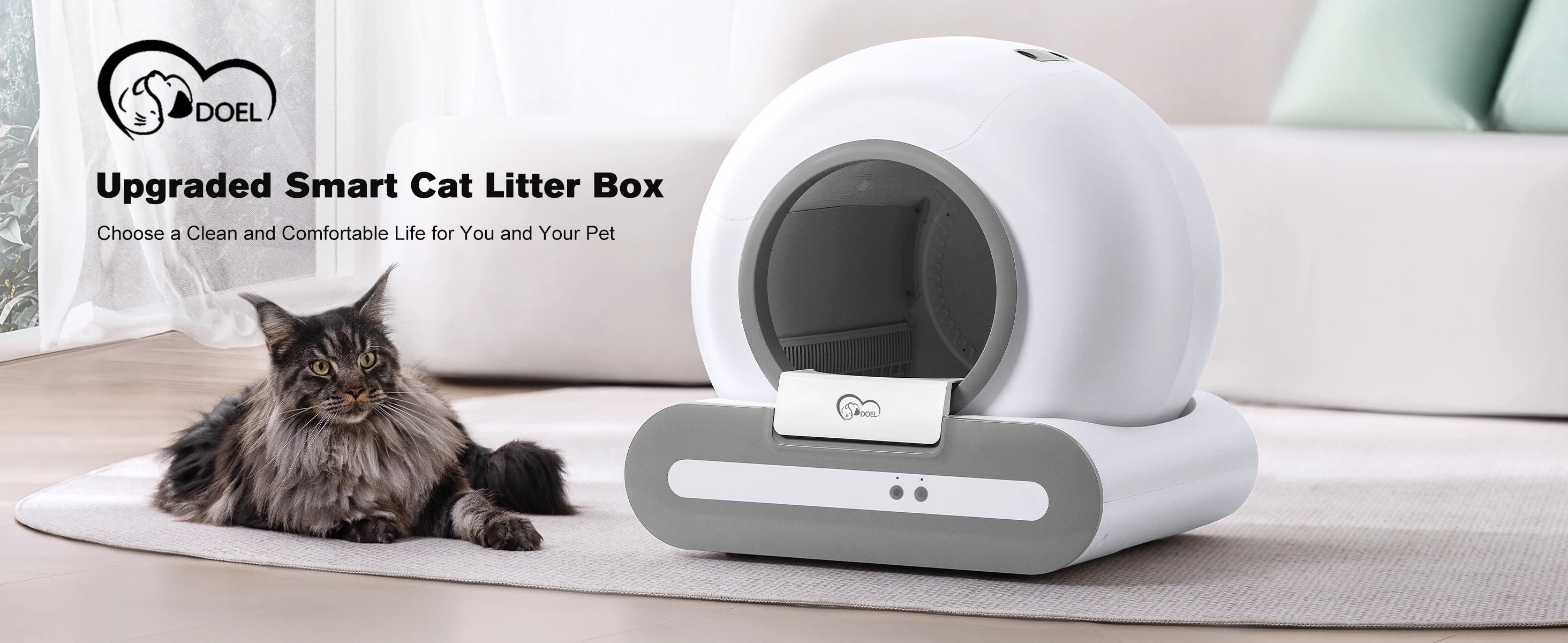 65L Self-Cleaning Cat Litter Box – Smart App-Controlled Automatic Litter Box