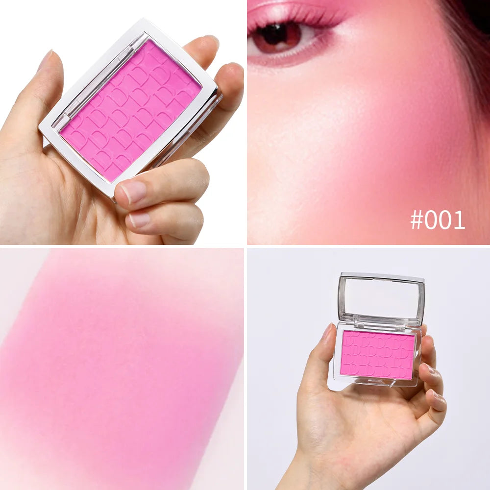 Palette de blush embossée – Blush rosé en poudre pour visage, effet 3D en relief – Contour des joues, teinte marron, maquillage rouge
