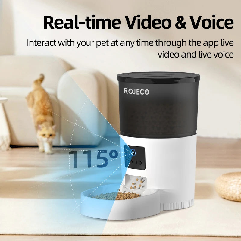Smart Automatic Pet Feeder with Camera – Wi-Fi Food Dispenser for Cats & Dogs