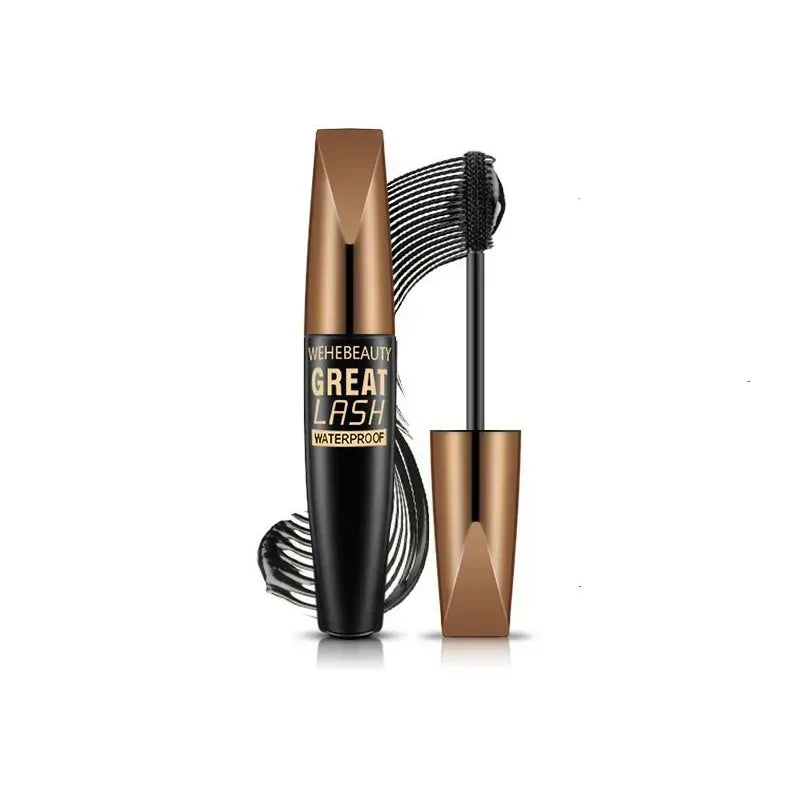 Mascara 5D waterproof fibres de soie noir extensions cils allongeant et volumisant maquillage femme longue tenue