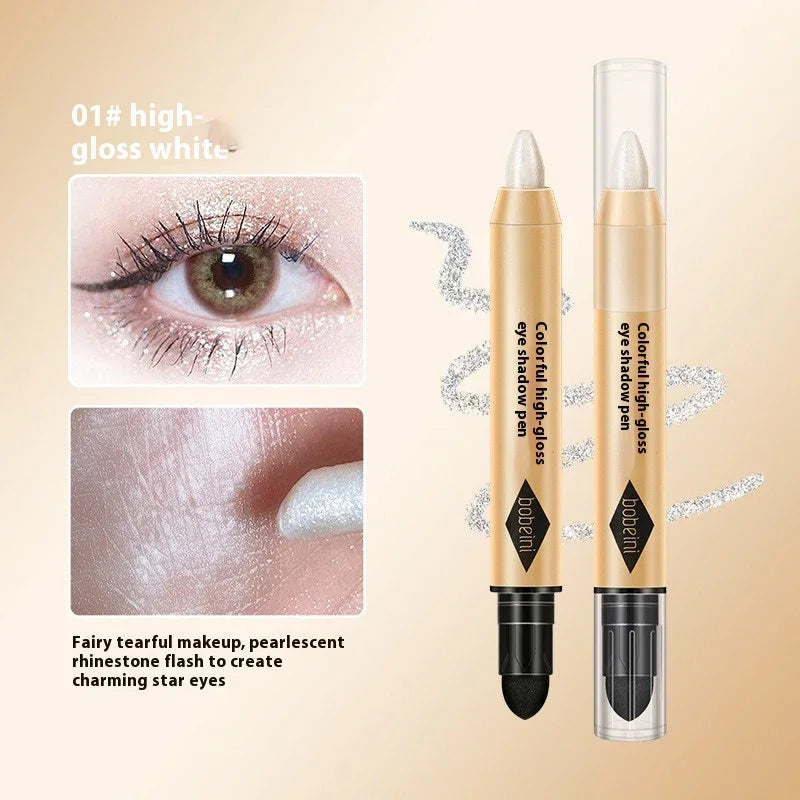 Crayon fard à paupières double embout pailleté, illuminateur, fard à paupières mat, maquillage éclatant, eyeliner