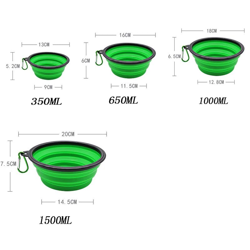 2-in-1 Portable Pet Travel Bowl – Foldable Silicone Food & Water Feeder