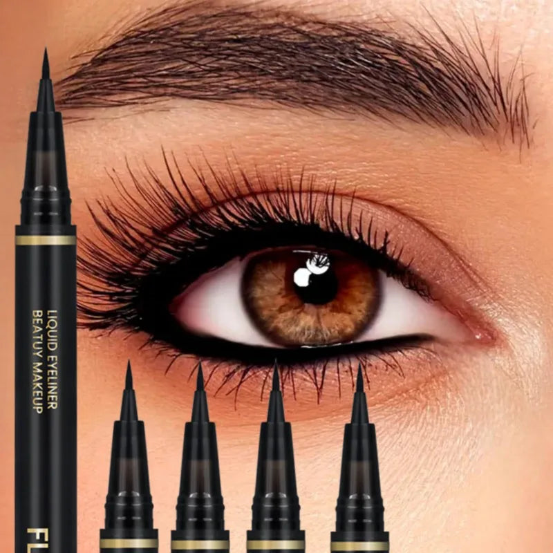 Set 5 pcs eyeliner noir – séchage rapide, waterproof et résistant à la sueur, anti-bavure, maquillage des yeux