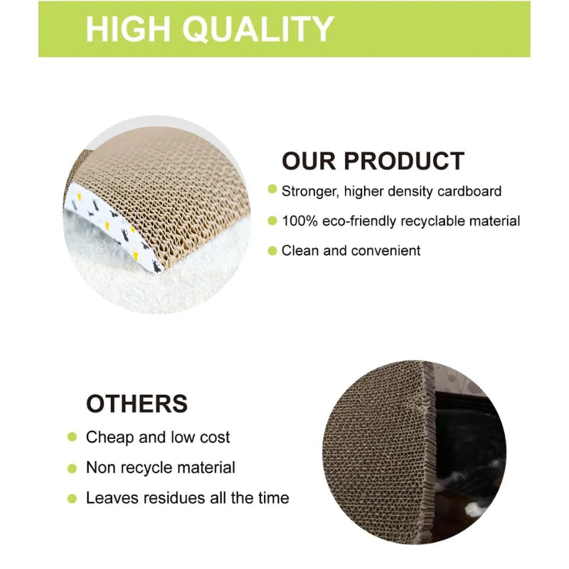 Corrugated Cardboard Cat Scratcher – Durable Scratching Board for Indoor Cats