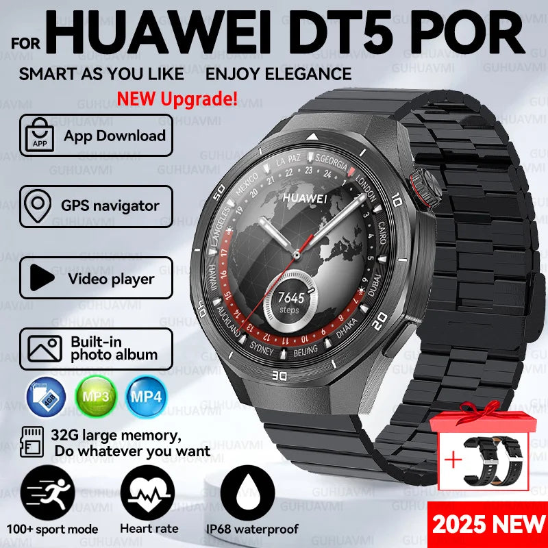 Montre connectée HUAWEI GT 5 Pro, mémoire de 32 go, AGPS Beidou, Navigation, écran saphir, vidéo HD, appel Bluetooth, nouveauté 2025