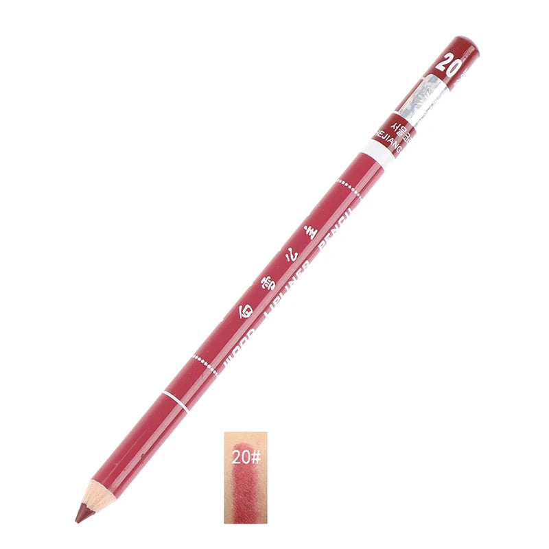 Crayon à Lèvres Professionnel en Bois – Waterproof, Doux, Longue Tenue, Maquillage pour Femmes, 28 Couleurs