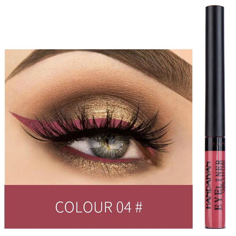 Eyeliner Néon UV — stylo liquide waterproof, fini mat, couleurs vives jaune, rouge et violet, maquillage yeux