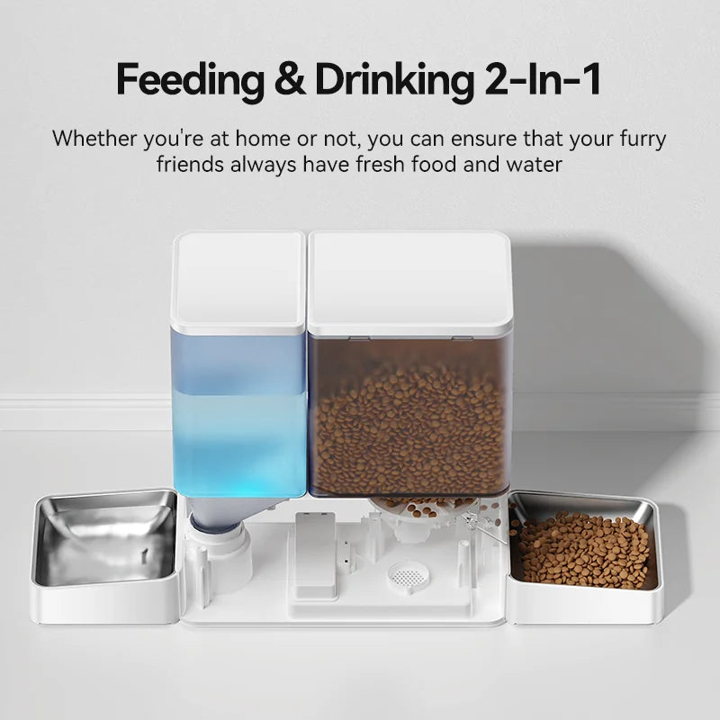 8.5L Smart Automatic Pet Feeder & Gravity Water Dispenser – Wi-Fi Food Station