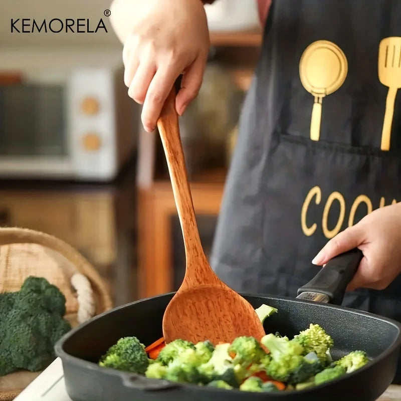 4-Piece Wooden Kitchen Utensil Set – Non-Stick Cooking Spatulas, Spoons & Food Shovels
