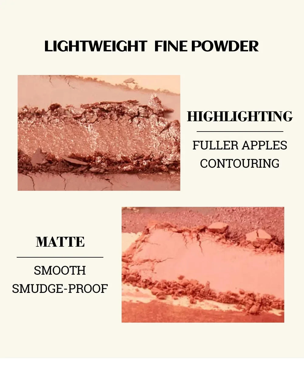 Palette de Blush 8 Couleurs — Teintes Naturelles et Nudes, Couverture Légère, Poudre Minérale Cuite, Blush Léger pour le Visage, Palette Cosmétique