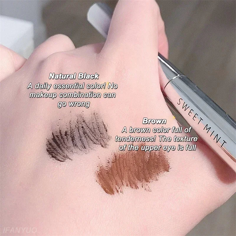 Mascara fibres de soie brosse ultra-fine allongeant et recourbant cils brun et noir waterproof longue tenue séchage rapide