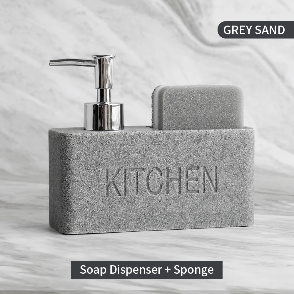 Modern Kitchen Soap Dispenser Set – Sponge & Brush Organizer