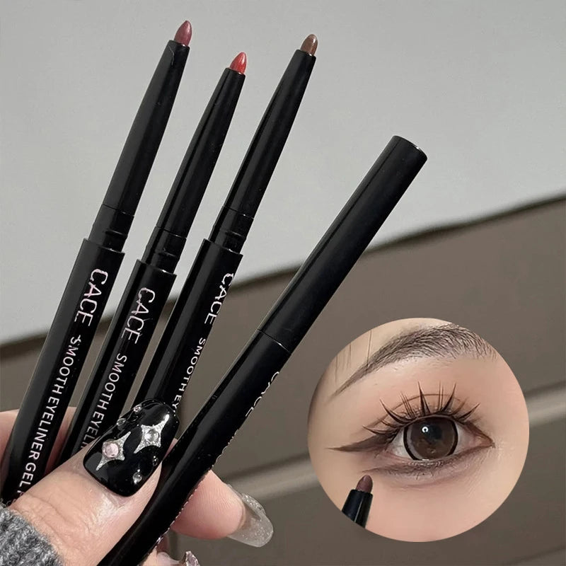Crayon Gel Eyeliner Marron/Rouge Vin – Waterproof, Longue Tenue, Ultra-Fin, Mat, Facile à Appliquer, Maquillage des Yeux