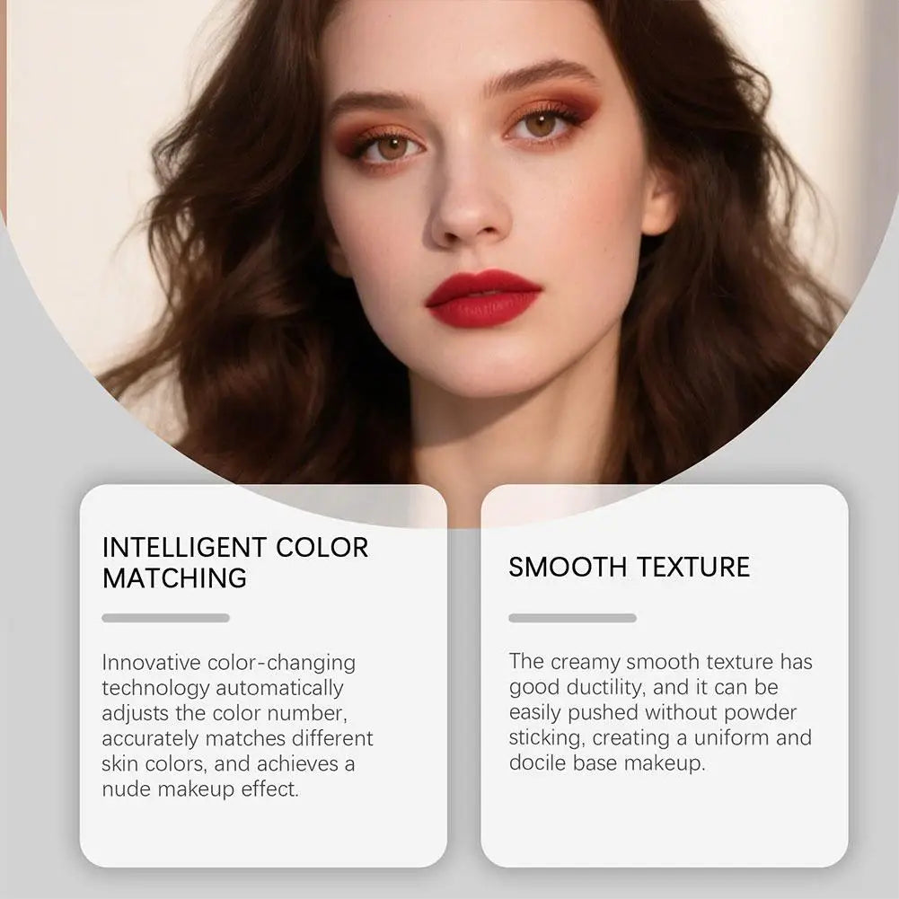 Fond de Teint Stick 2-en-1 Changeant de Couleur – Longue Tenue, Hydratant, Haute Couvrance, Maquillage Coréen