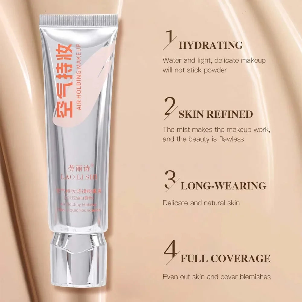 Fond de Teint Crème Longue Tenue – Waterproof, Contrôle du Sébum, Couvrance Totale, Mat, Correcteur Liquide et Contouring pour le Visage