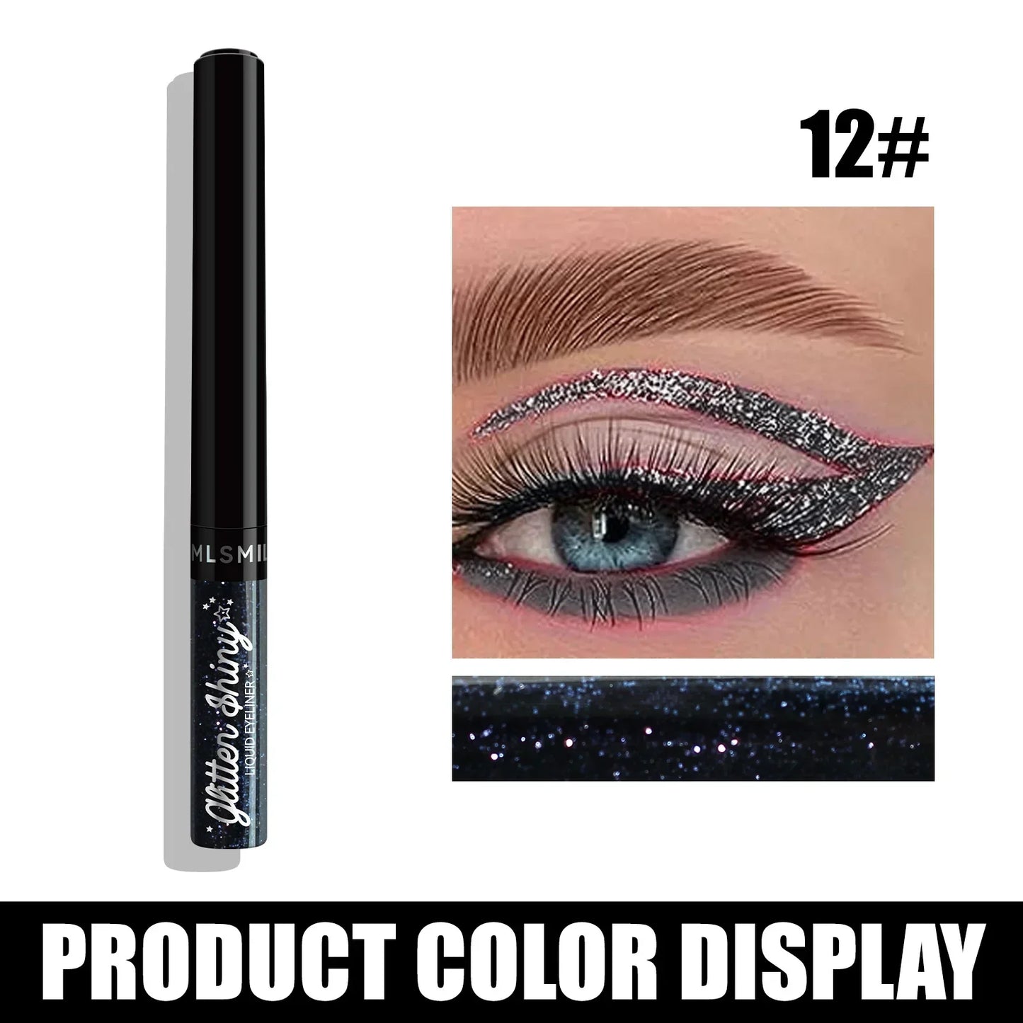 Eyeliner scintillant diamant – 12 couleurs, liquide, waterproof et résistant à la sueur, fard à paupières professionnel