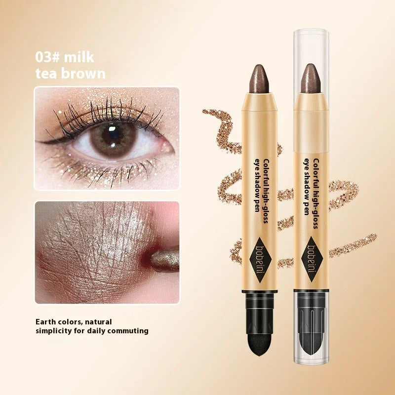 Crayon fard à paupières double embout pailleté, illuminateur, fard à paupières mat, maquillage éclatant, eyeliner