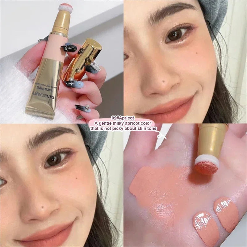 Blush Liquide Velours Mat — Pigment pour le Visage, Longue Tenue, Effet Naturel, Crème pour Joues, Teinte Rose Pêche, Maquillage Coréen
