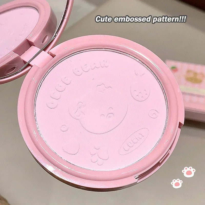 Poudre compacte embossée mate naturelle — poudre correctrice pour le visage, contrôle du sébum, poudre fixante translucide, maquillage professionnel