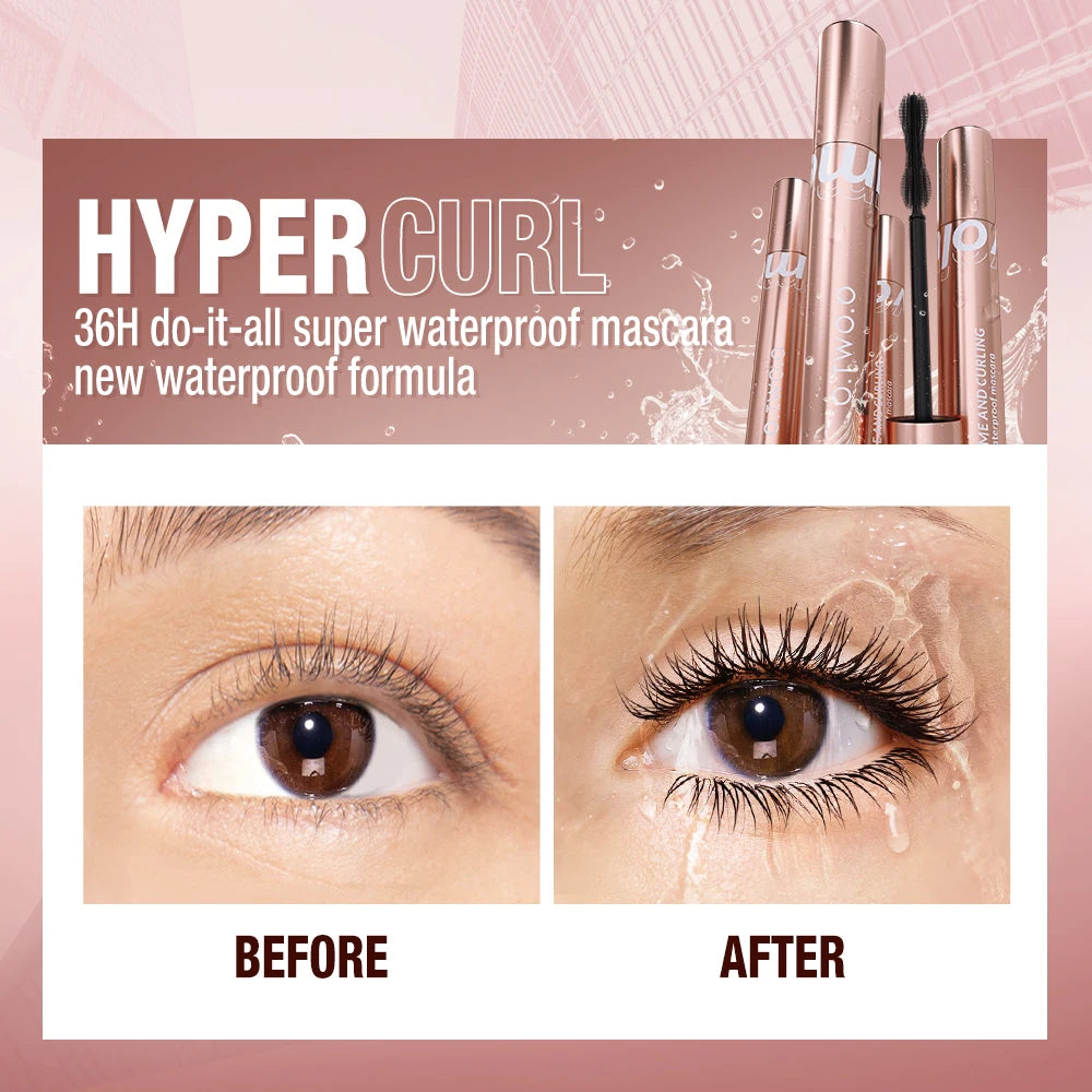 Mascara 4D fibres de soie waterproof volume et courbure cils épais allongeants nourrissant haute qualité