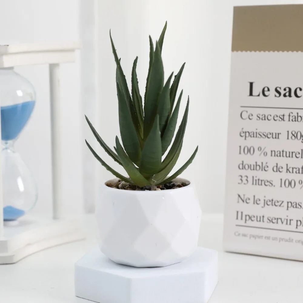 Artificial Succulent Bonsai Plant – Mini Decorative Fake Cactus & Succulent