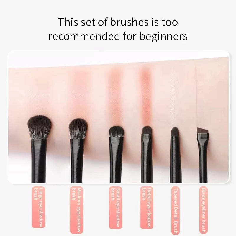 Ensemble de pinceaux de maquillage pour les yeux 6 pièces: pinceau professionnel pour fard à paupières à contour doux, petits pinceaux de maquillage pour les yeux pour le maquillage détaillé des yeux, la facia