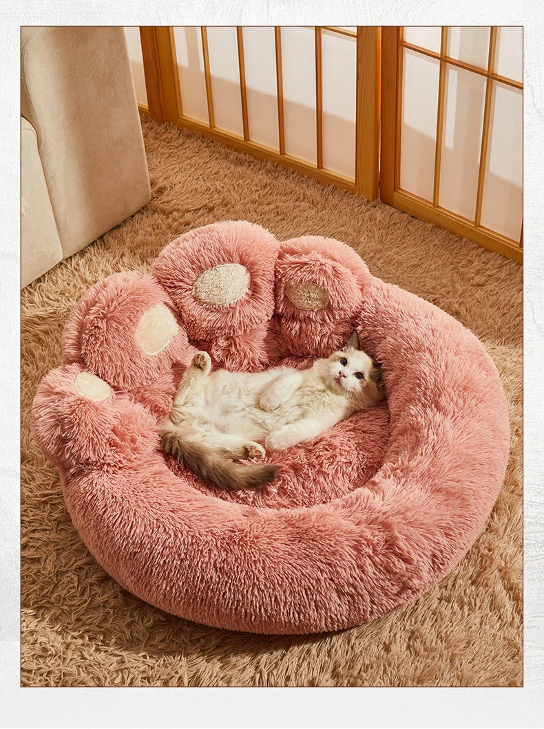 Fluffy Plush Pet Bed – Warm Sofa Bed for Dogs & Cats
