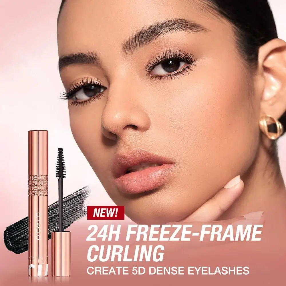 Mascara longue tenue volumisant noir fibres de soie 5D waterproof anti-bavure allongeant cils maquillage yeux