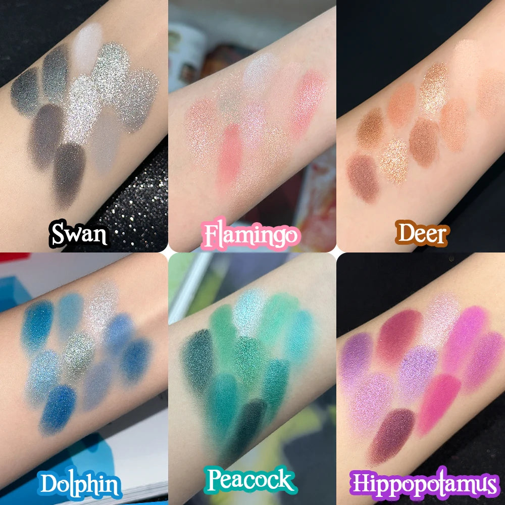 Palette de fards à paupières 9 cases, mats et nacrés, paillettes, longue tenue, cosmétiques pour femmes