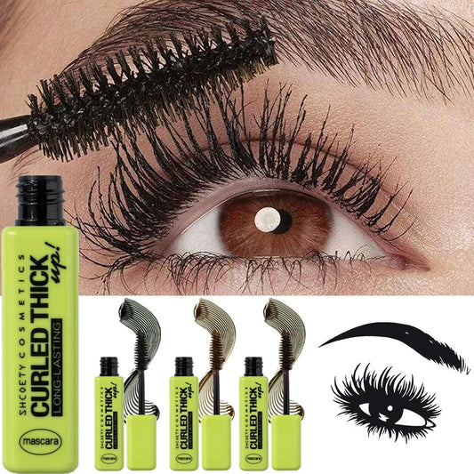 Mascara 7D waterproof allongeant cils fibres de soie noir volume et courbure longue tenue