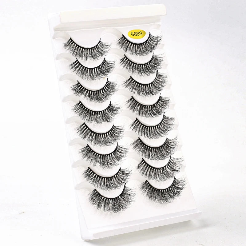 Lot de 10/8/5/3 Paires de Faux Cils 3D en Vison