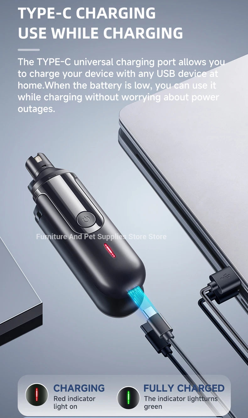 USB Rechargeable Electric Pet Nail Grinder – Nail Trimmer & Polishing Tool for Dogs & Cats