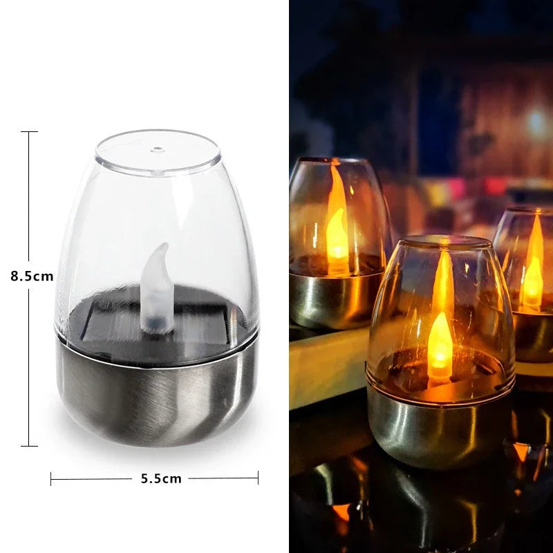 Solar LED Flameless Candles – Waterproof Outdoor Candle Lights for Garden & Wedding Decor