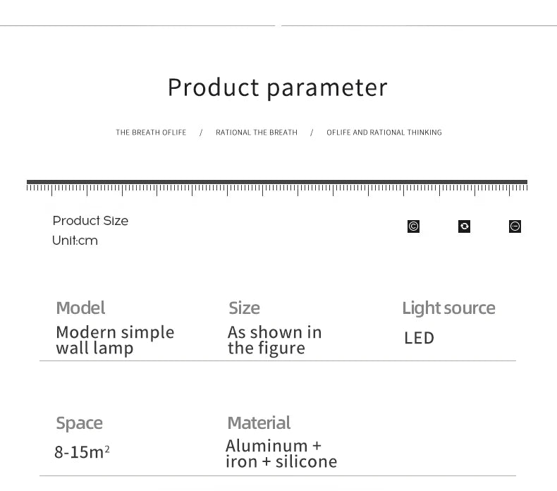Modern LED Wall Lamp – Minimalist Lighting for Living Room, Bedroom & Kitchen