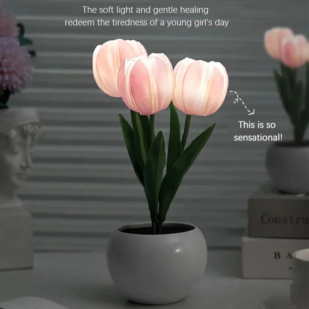 LED Tulip Flower Lamp – Romantic Night Light & Room Decor Gift