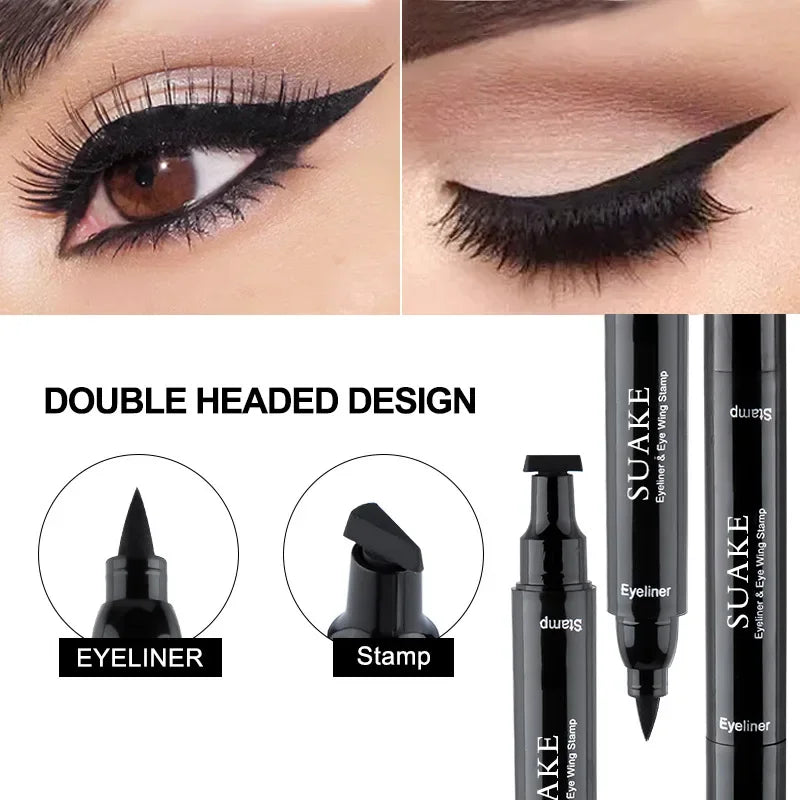 SUAKE – Eyeliner Double tête et tampon d'aile pour les yeux, liquide imperméable à séchage rapide, durable, ne se décolore pas, nouveaux cosmétiques populaires