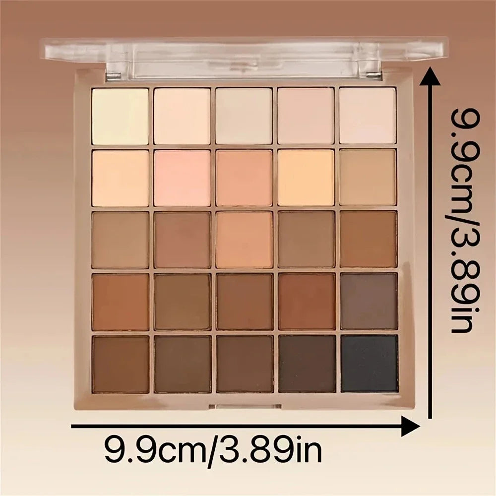 Palette Fards à Paupières 25 Couleurs — Tons Naturels Gris, Marron et Terre, Style Café et Chocolat, Maquillage pour Yeux, Cosmétiques pour Femmes