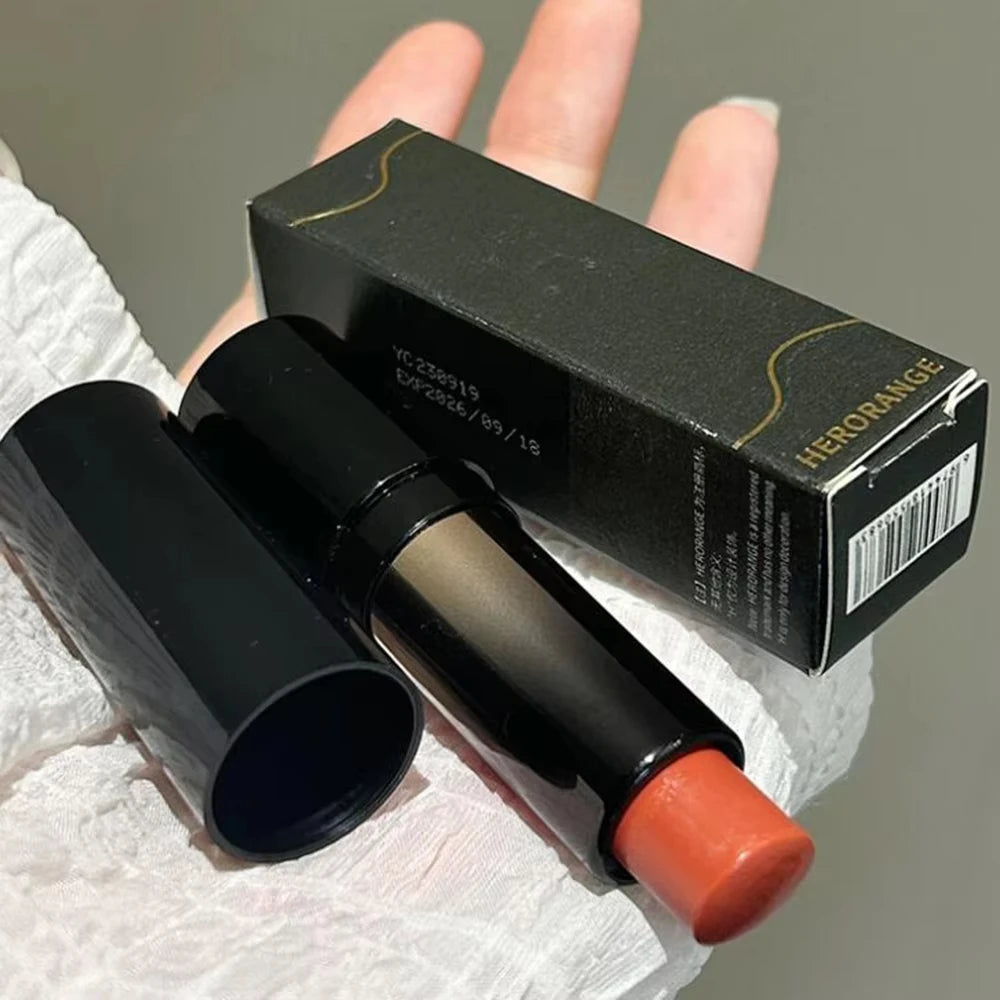 Rouge à Lèvres Nude – Fini Miroir, Baume Hydratant, Teinte Naturelle Russet, Maquillage des Lèvres